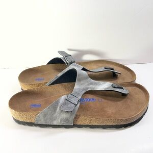 Birkenstock Gray Thong men Sandals Size 46, US 13-13.5 NWOB